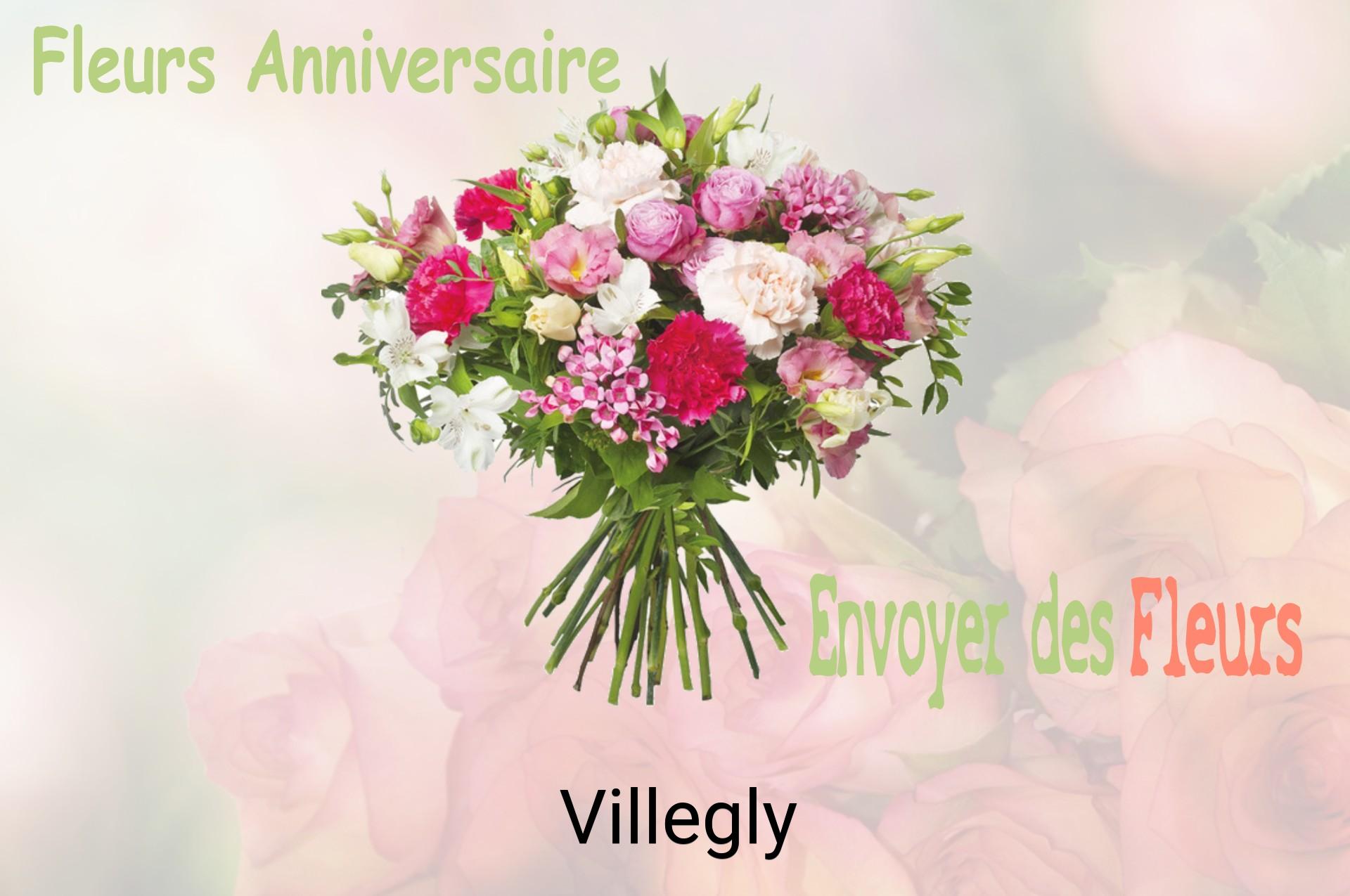 Bouquet de fleurs d’anniversaire livré à Villegly
