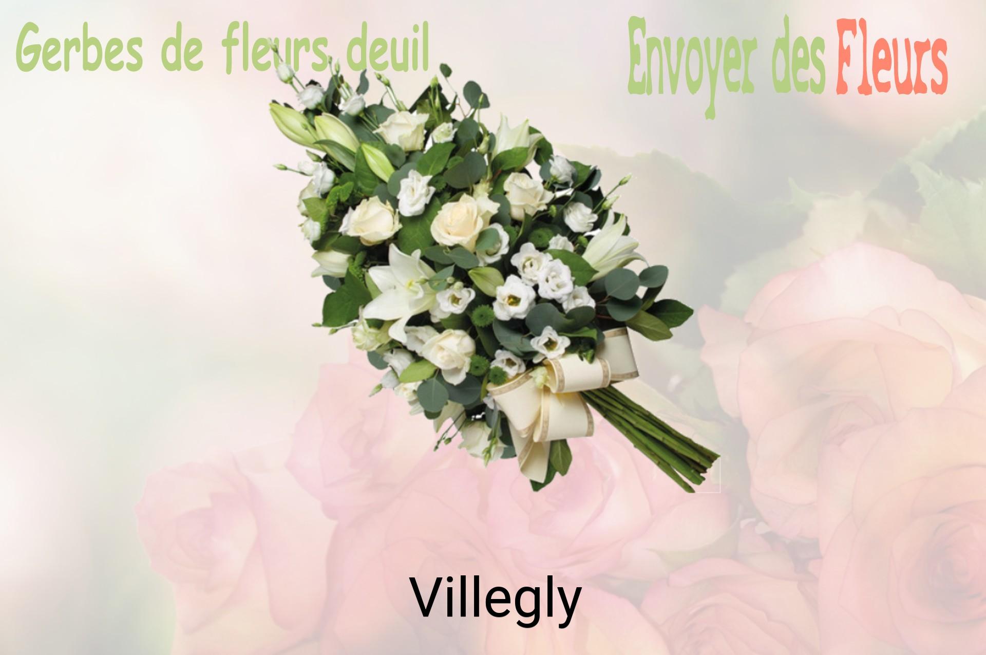 Gerbe de fleurs de deuil livrée à Villegly